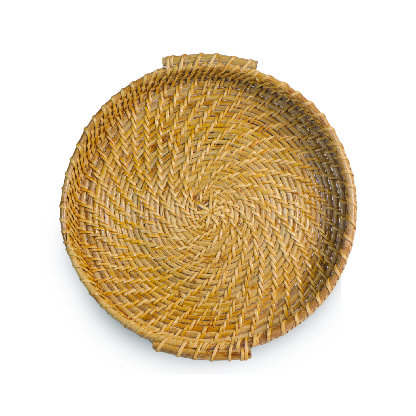 Maati India Rattan Cane Tray with Handle (Round)