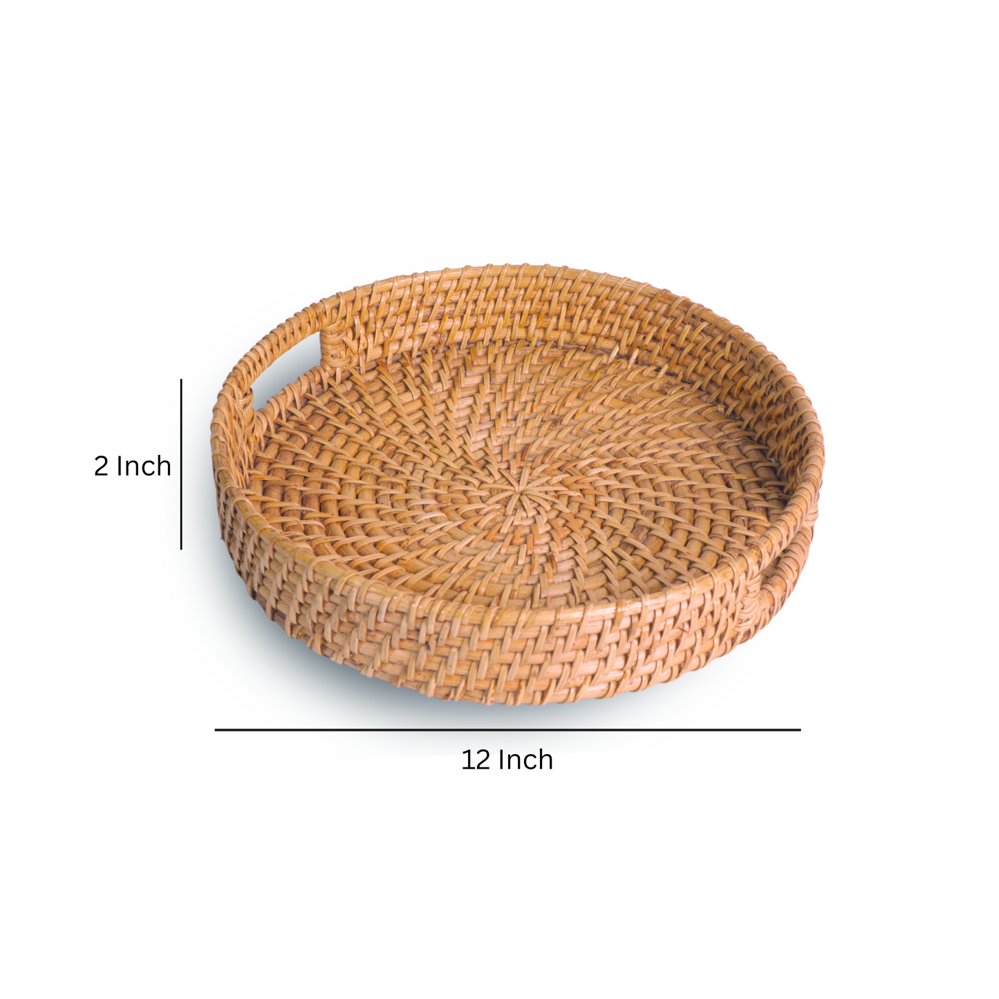 Maati India Rattan Cane Tray with Handle